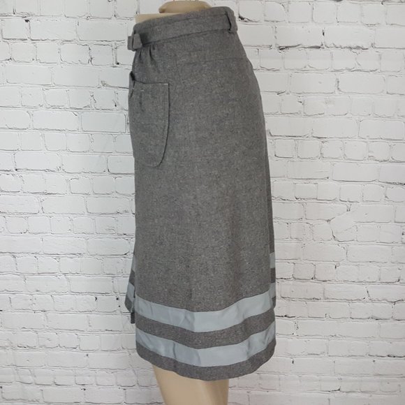 Hugo Boss Skirt Gray Virgin Wool Angora 12 - Picture 4 of 7
